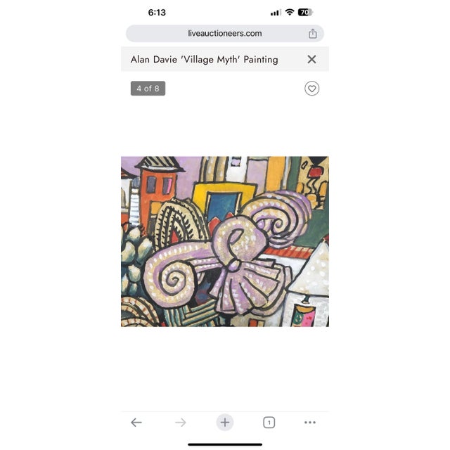 Alan Davie, Vibrant Alan Davie Scottish Colorful Surrealist British Pop Art Village Painting, 1982 For Sale - Image 14 of 14