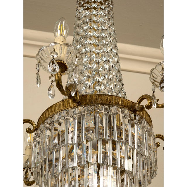 Empire-Style Chandelier in Cut Crystal, Italy, 1950s For Sale - Image 11 of 13