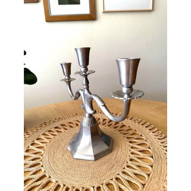1930’s Art Deco Just Andersen Pewter Candelabra For Sale - Image 11 of 12
