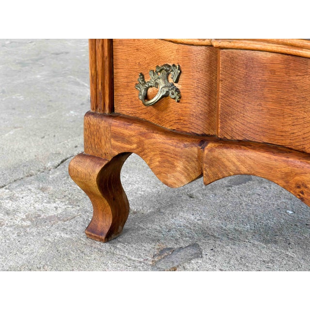Danish Rococo Oak Serpentine Chest of Drawers, 1940s For Sale - Image 12 of 13