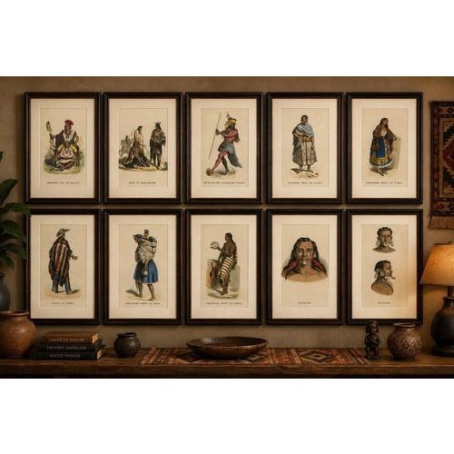 Antique Indigenous Peoples of the Americas Print Collection, ca. 1852 A visually striking and historically fascinating...