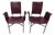 Armchairs in Bordeaux Red Leather by Ross Littell for Matteo Grassi, Steel, Italy, 1980s, Set of 2 For Sale
