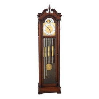 Colonial Mahogany 5 Tube Grandfather Clock For Sale