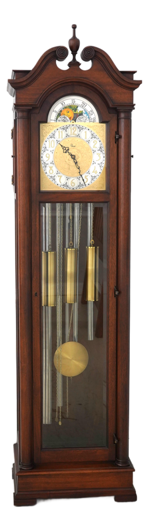 Colonial Mahogany 5 Tube Grandfather Clock