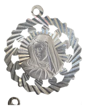 1960s Sterling Silver 925 Virgin Mary Pendant Large Made in Italy