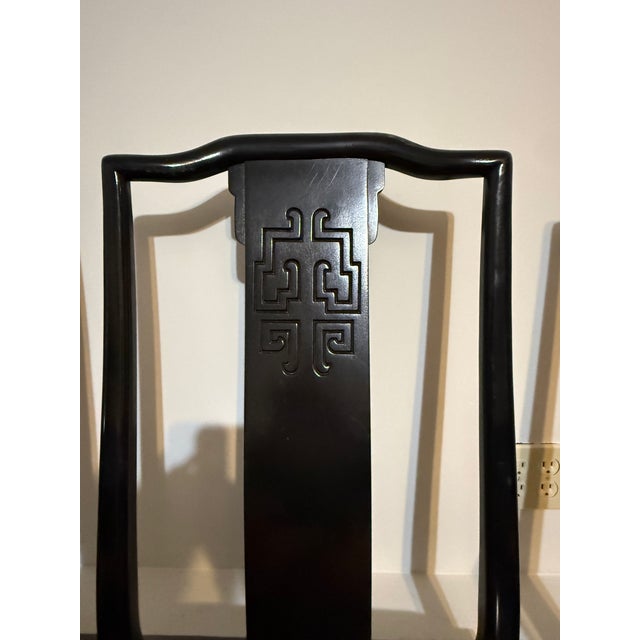 1970s Burl and Black Lacquer Dining Set Attributed to Century Furniture's Chin Hua Collection, Designed by Raymond K. Sobota. Circa 1970s–80s. For Sale - Image 5 of 6