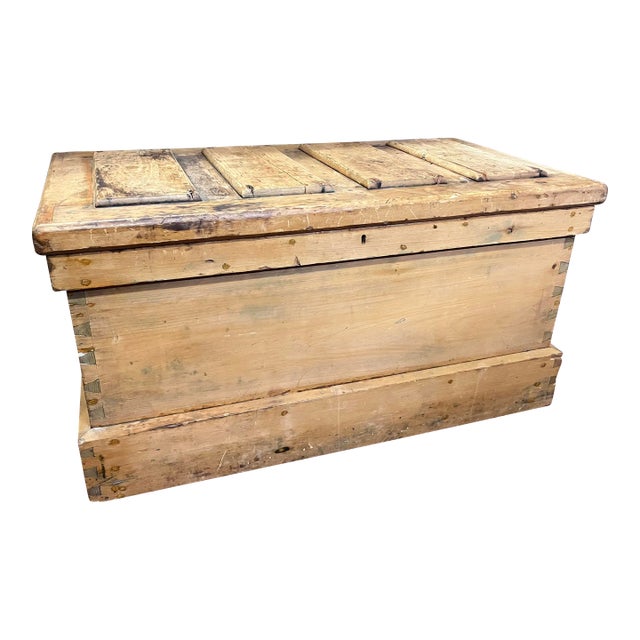 Mid 19th Century Antique English Pine Tool Chest For Sale