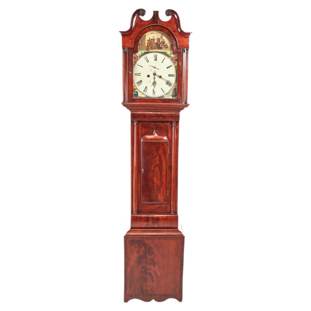 Antique George III Mahogany Eight Day Grandfather Clock For Sale