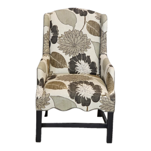 Johnston Benchworks Upholstered Arm Chair Ebonized Frame Made in North Carolina