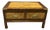 Vintage Knob Creek Bookmatched Elm Burl Wood Campaign Coffee Table With Drawer For Sale