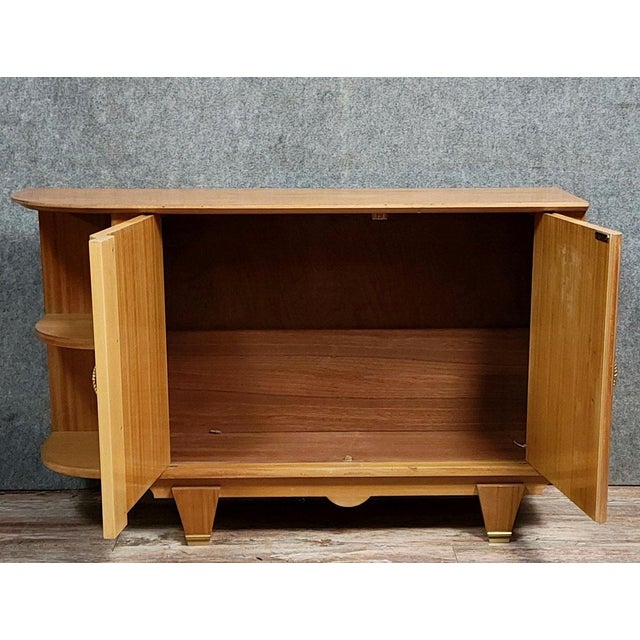 1920s Vintage Art Deco Marquetry Sideboard by Jules Leleu, 1920s For Sale - Image 5 of 8