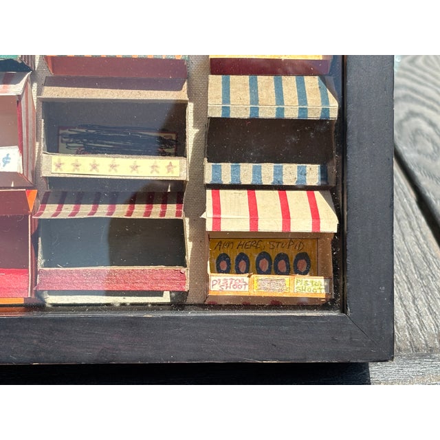 Ruby Red Late 20th Century Carnival /Circus / Train Tents - An Artisan Collection of Handmade Decorative Models in Shadowbox Display For Sale - Image 8 of 13
