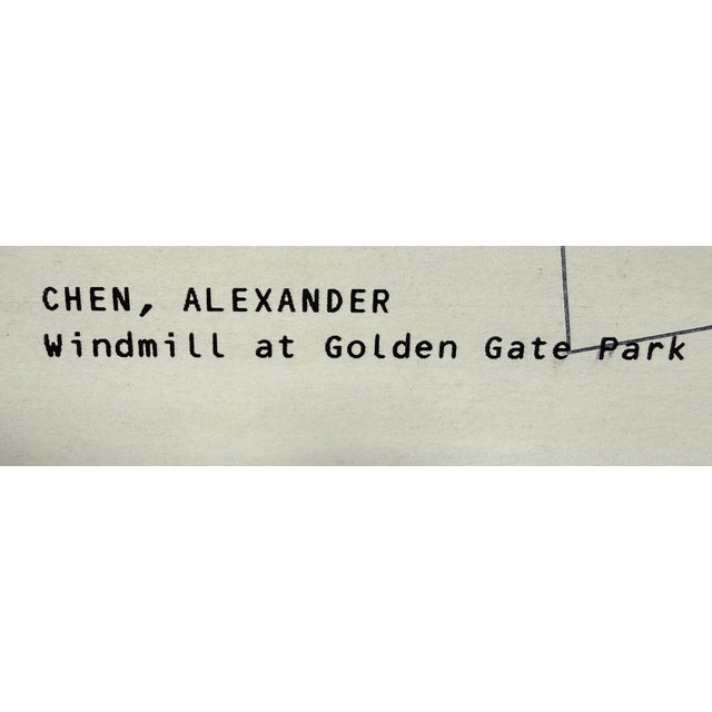 Late 20th Century Alexander Chen Windmill at Golden Gate Park Original Artwork, Signed For Sale - Image 5 of 12