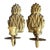 Vintage Brass Pineapple Candle Wall Sconces - a Pair For Sale