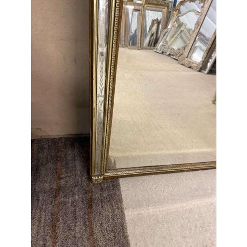 Large 19th Century Antique French Painted and Gilt Mirror For Sale - Image 3 of 7
