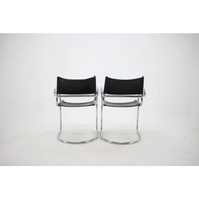 Animal Skin Chrome and Leather Tubular Chairs, Czechoslovakia, 1970s, Set of 4 For Sale - Image 7 of 9