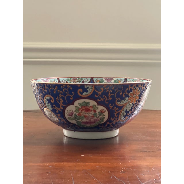 Ceramic Vintage Chinese Export Royal Blue Bowl For Sale - Image 7 of 11