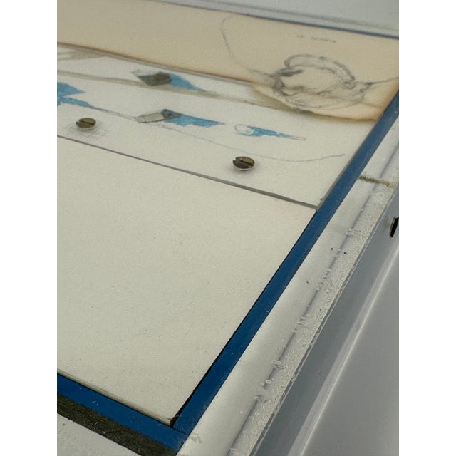 Blue Mike Lynch Mixed Media Drawing – 1971 Modern Artwork in Acrylic Frame - Minnesota For Sale - Image 8 of 12