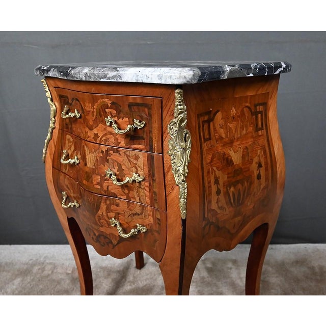 20th Century Louis XV Marquetry Parlor Cabinet For Sale - Image 11 of 18