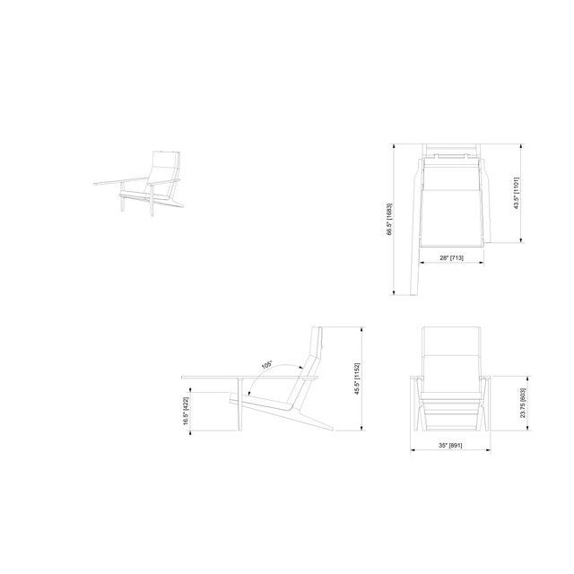Pair of White Oak Outdoor Lounge Chairs For Sale - Image 14 of 16