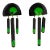 Black and Green Lucite Geometric Dangle Clip Earrings - 2 Pieces For Sale
