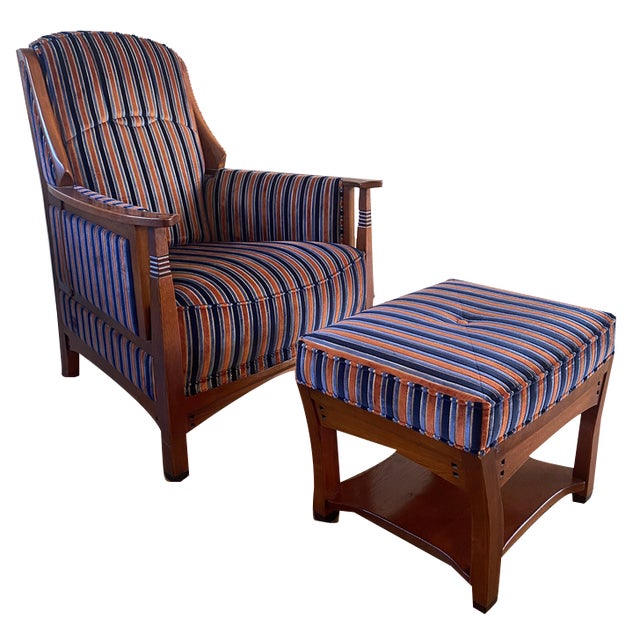 Set of Art Deco Model Horta Lounge Chair with Footstool by Schuitema For Sale