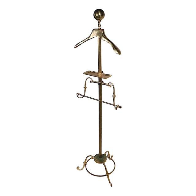 Mid 20th Century Stylish Hollywood Regency Brass Costumer Valet Stand by Glo-Mar For Sale