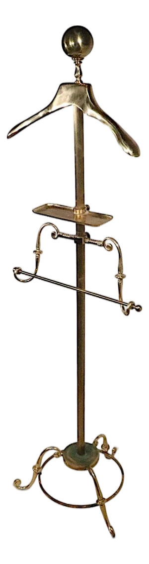 Mid 20th Century Stylish Hollywood Regency Brass Costumer Valet Stand by Glo-Mar
