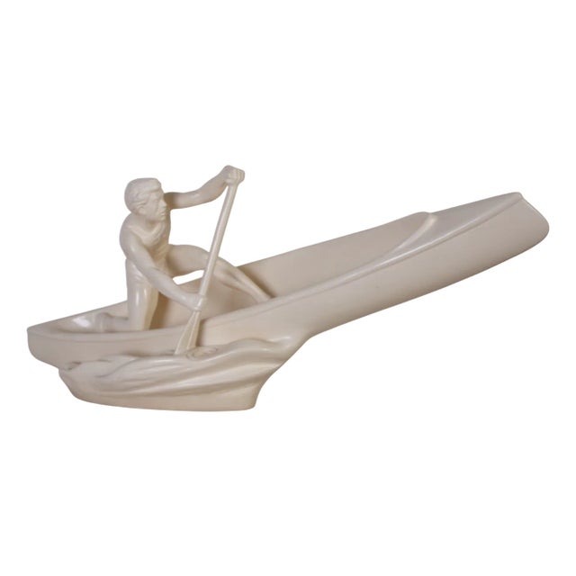 Former Czechoslovakian Ceramic Canoeing Sculpture from Jihokera, 1962 For Sale