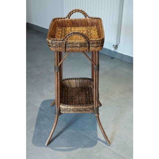 Antique Wicker Side Table, 1890s For Sale - Image 6 of 18