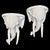 White Mid-Century White Glaze Elephant Head Wall Brackets- A Pair For Sale - Image 8 of 8
