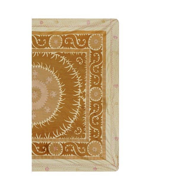 Mid-Century Modern Suzani From Samarkand Uzbekistan - Wall Decor For Sale - Image 3 of 10