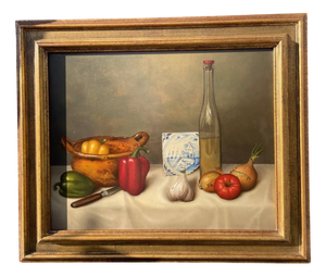 Peeters, Still Life with Peppers, Oil on Panel, 1800s, Oil on Panel, Framed