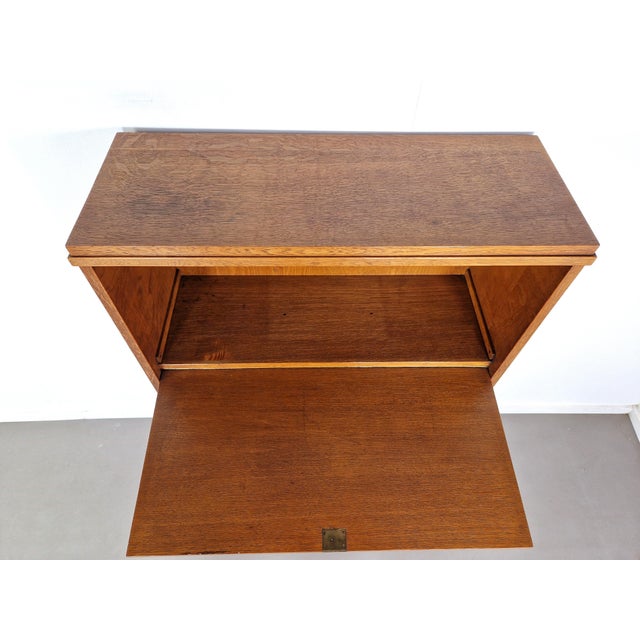Brown Art Deco Cabinet in Oak, 1930s For Sale - Image 8 of 11