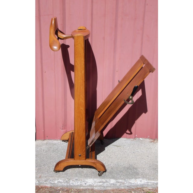 Wood Vintage Mid Century Italian Fratelli Reguitti Gentlemen's Valet Trouser Press For Sale - Image 7 of 13