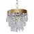 Vintage Crystal Upside Down Layer Cake Chandelier With Decorative Brass Frame For Sale