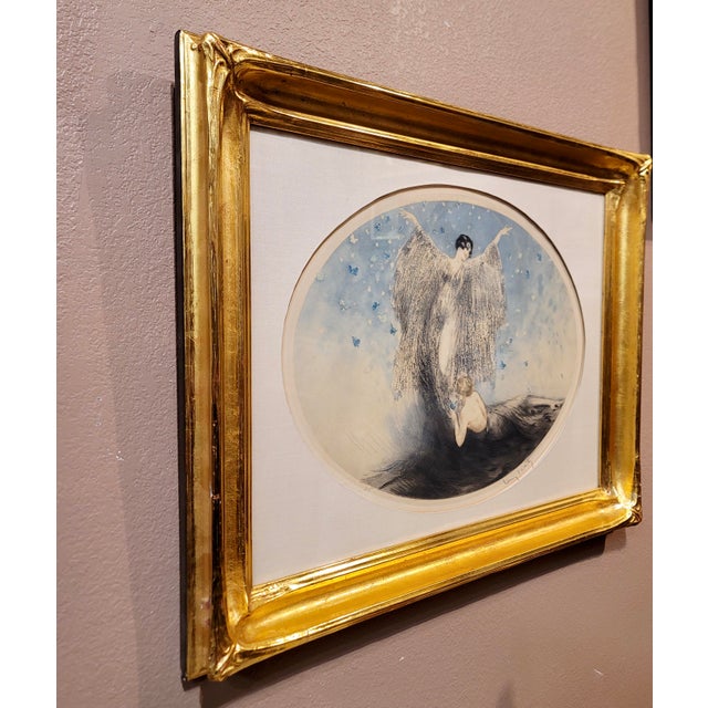 White Louis Icart "Petits Papillons" Little Butterflies -Original 1926 Etching For Sale - Image 8 of 9