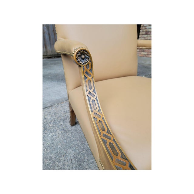 A Pair of Reproduction English Gainsborough or Library Chairs For Sale In Dallas - Image 6 of 6