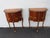 French Carved Flower Inlay Nightstands Side End Tables a Pair 6616 For Sale - Image 12 of 18