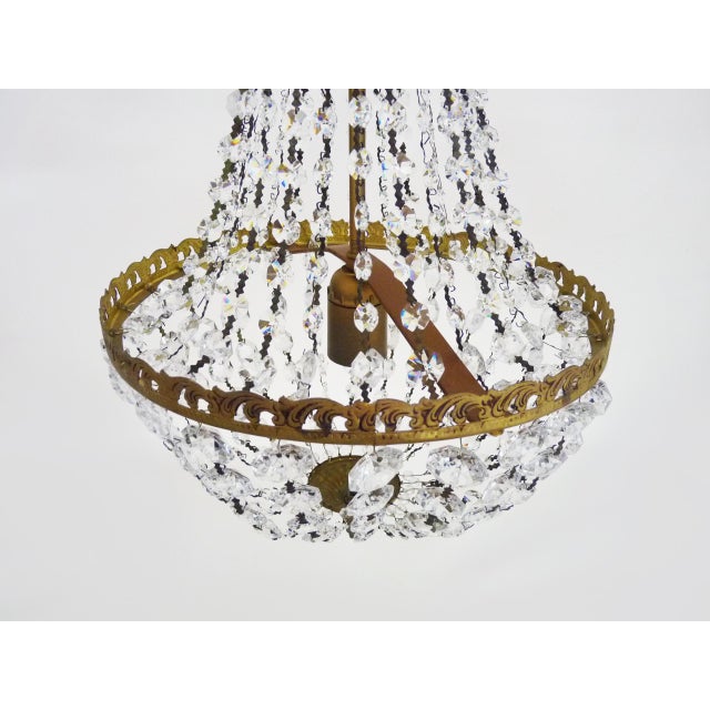 Vintage Italian Hot Air Balloon Chandelier with Glass Pendants, 1980s For Sale - Image 6 of 11