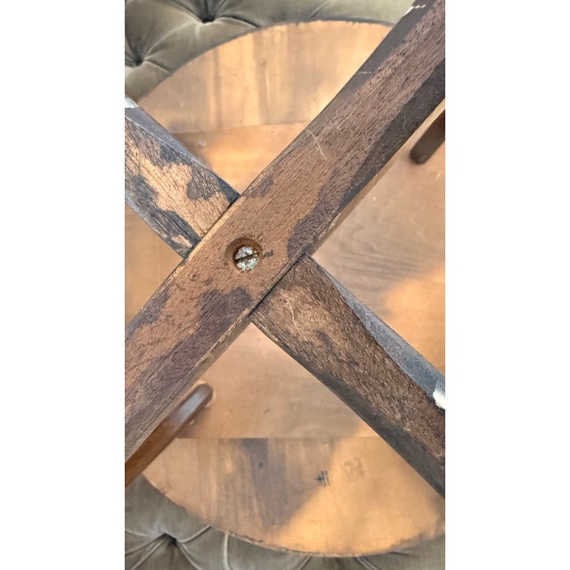 1960s Attributed to Broyhill Brasilia Mid-Century Modern Walnut Round Side Table, Sculptural Pedestal Base For Sale In Boston - Image 6 of 10