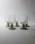 Vintage Etched Floral Clear Wine Glasses with Olive Green Stems, Set of 5 For Sale - Image 6 of 13