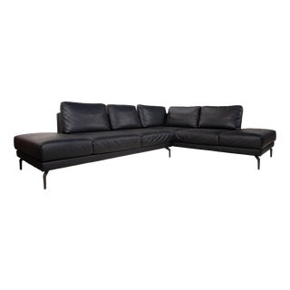 Black Leather HS.420 Corner Sofa from Hülsta For Sale