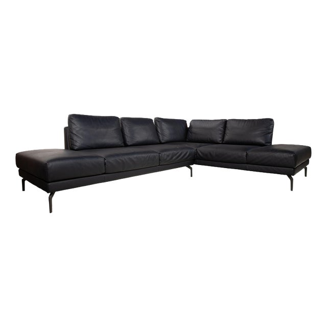 Black Leather HS.420 Corner Sofa from Hülsta For Sale