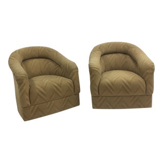 Tomlinson Erwin Lambeth Swivel Club Chairs - A Pair For Sale