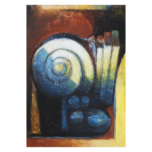 Contemporary Mixed Media Abstract Spiral Painting For Sale
