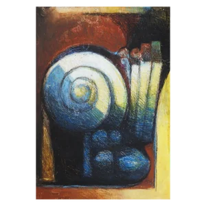 Contemporary Mixed Media Abstract Spiral Painting