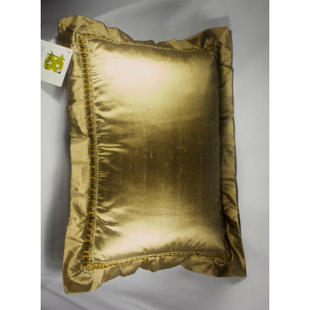French 2000s Nwt Bronze Dupioni Silk Decor Pillow For Sale - Image 3 of 8
