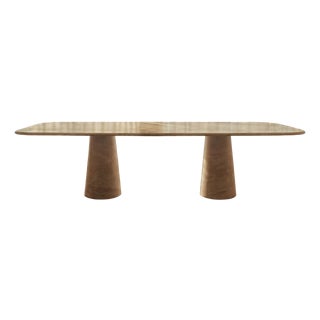 Filled Travertine Rectangle Angelo Dining Table by My Habitat Design For Sale