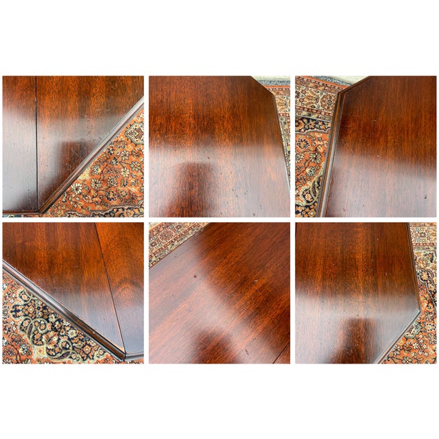 1990s Henkel Harris Queen Anne Solid Mahogany Octagonal Jefferson Table #5400 For Sale - Image 14 of 15